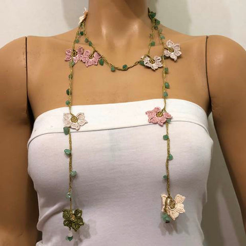 10.17.26 Dusty Pink, Cream, Green and Lilac with Jade Stones