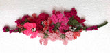 Hot Pink Bouquet Bracelet with Pink Cherries - Crochet OYA Lace Bracelet