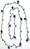 Blackberry crocheted lariat with black string