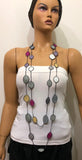 180005 Grey Leaf Necklace - Oya Drop Necklaces - Oval Leaf Necklace