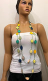 180015 Sage Green Yellow Leaf Necklace - Oya Drop Necklaces - Oval Leaf Necklace
