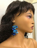 Light Blue and Royal Blue Poppy Earrings