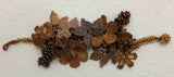 Golden Yellow and ,Brown Bouquet Bracelet with Copper Grapes- Crochet OYA Lace Bracelet