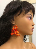 Orange Poppy Earrings