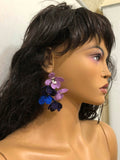 Blue and Lilac Poppy Earrings
