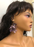 Pink and Purple Poppy Earrings