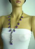 Purple Berry Tied necklace with Semi-precious Amethyst Stone