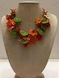 Orange and Green Bouquet Necklace with Orange Grapes