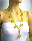 Yellow Grape Tied Crocheted necklace - Handmade Necklace