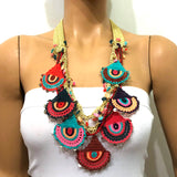 Turkish Delight Necklace - Multicolor Belt Necklace - Evil Eye Necklace - Efe Oya Necklace