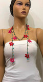 10.17.21 Fuschia Pink and Red with Turquoise Stones