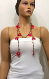 10.17.25 Hot Pink and Red with Red Coral Stones