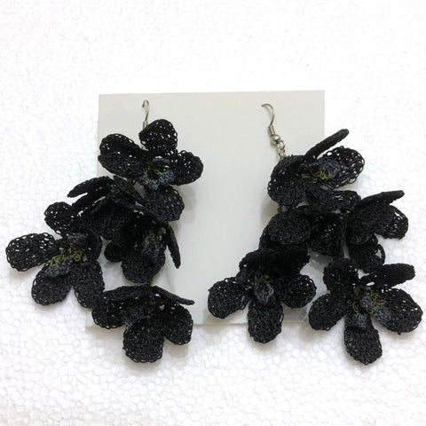 Black Poppy Earrings