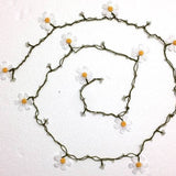10.30.11 Big White Daisy Crochet beaded flower lariat necklace with Transparent Beads.