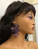 Lilac and Purple Poppy Earrings