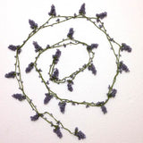 Lavender Crochet grapes bead oya - Berry Necklace - Beaded Lariat -  Necklace Lariat Necklace