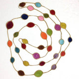 180001 Multi-color Rainbow Leaf Necklace - Oya Drop Necklaces