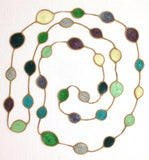 180003 Green  Leaf Necklace - Oya Drop Necklaces