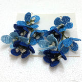 Light Blue and Royal Blue Poppy Earrings