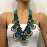 Turkish Delight Necklace - Blue Belt Necklace - Evil Eye Necklace - Efe Oya