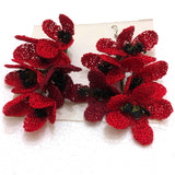Red and Black Poppy Earrings