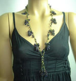 Purplish Black Grape Tied necklace