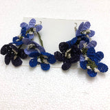 Blue and Navy Poppy Earrings