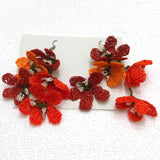 Orange and Burnt Orange Poppy Earrings