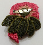 Pink Hand Crocheted Brooch - Flower Pin- Unique Turkish Lace - Brooches Jewelry - Fabric Flower Brooch