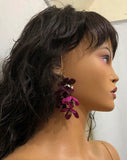 Plum Purple Poppy Earrings