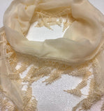 Ivory fringed edge scarf - Scarf with Lace Fringe