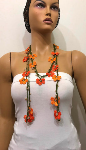 Marigold Orange Moonglow & Gun Metal Layering Necklace - Medium – Leetie  Lovendale