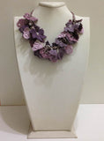 Lilac,Purple, Pink Lavender Bouquet Necklace - Turkish Crochet Lace Necklace