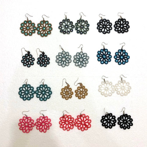 Cappadocia Earrings with Crocheted Bead Flower Oya