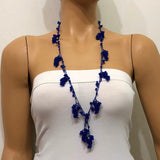 Royal Blue - Midnight Blue Grape Tied Necklace
